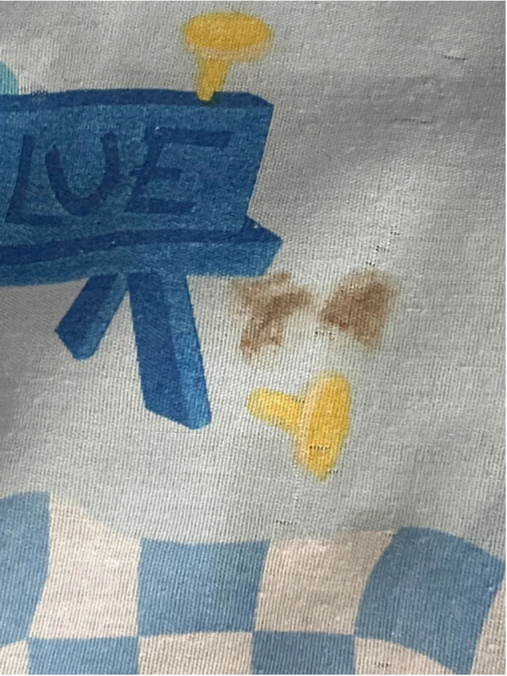 Vintage Blues Clues Twin Size Flat Sheet TV Show Cutter Fabric Quilting